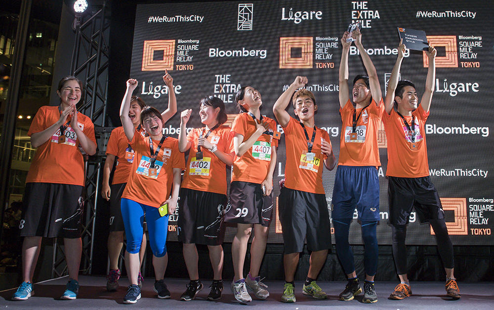 Members of the student team celebrating their victory (Photo: provided by Bloomberg L.P. )